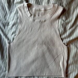 Ribbed Cream Aerie Cropped Tank